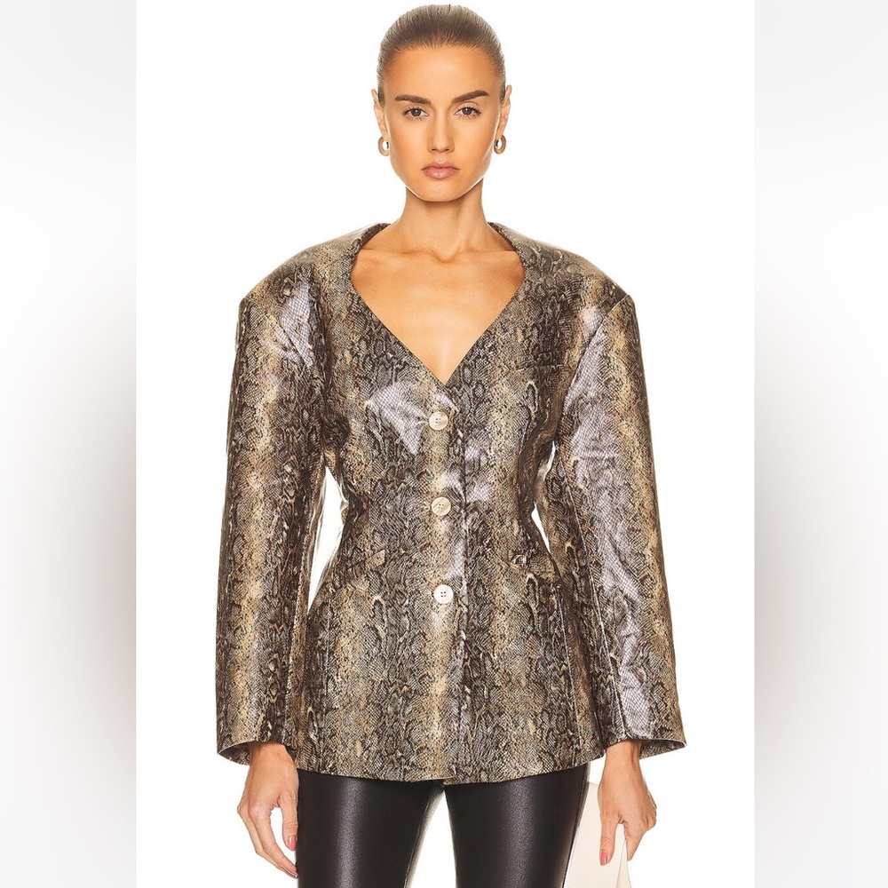Ganni Snakeskin Blazer 36